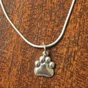 Adorable NWOT sterling dog paw pendant!